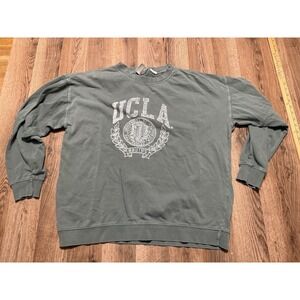 UCLA Sweater, Women's Size Large, Green White, Crew Neck, Pullover, University